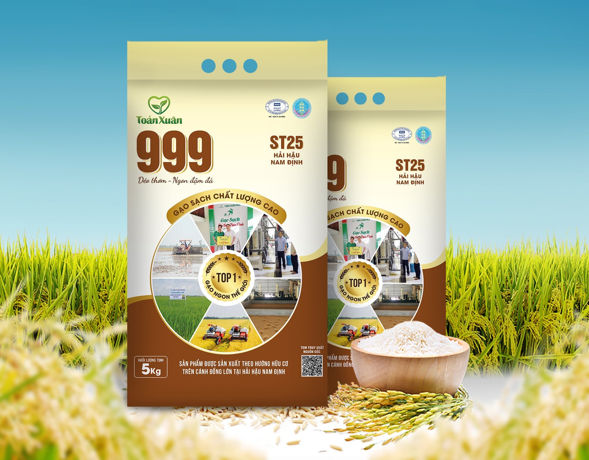 GẠO SẠCH CHẤT LƯỢNG CAO TOẢN XUÂN 999 (5KG)